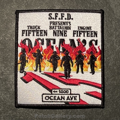 San Francisco Fire Department Station 15 Patch (California)
Picture By: PatchGallery.com
Thanks to Jeremiah Herderich
Keywords: sffd s.f.f.d. engine truck fifteen company co. presents battalion nine 9 1000 ocean avenue