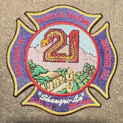 Ventura County Fire Department Engine 21 Engine 321 Patch (California)
Picture: PatchGallery.com
Thanks to Jeremiah Herderich
Keywords: co. dept. shangra la