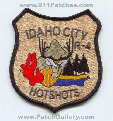 Idaho City HotShots Region 4 Forest Fire Wildfire Wildland Patch (Idaho)
Scan By: PatchGallery.com
Keywords: Hot Shots R-4 R4
