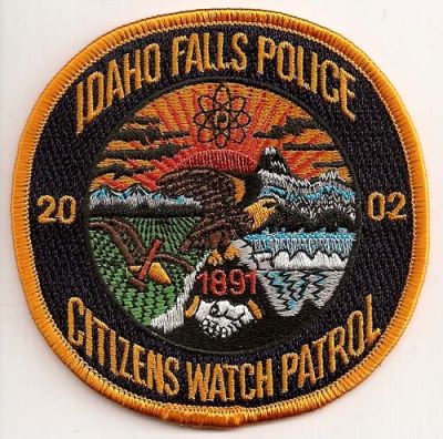 Idaho Falls Police Citizen Watch Patrol
Thanks to EmblemAndPatchSales.com for this scan.
