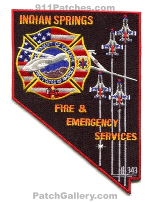 Indian Springs Fire and Emergency Services Military Patch (Nevada) (State Shape)
Scan By: PatchGallery.com
Keywords: & es department dept. of defense dod