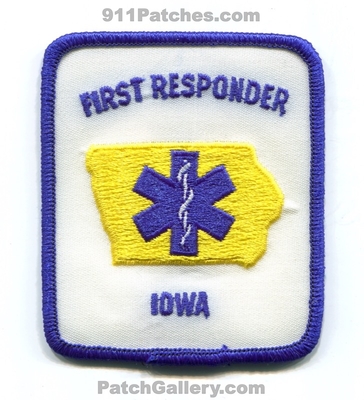 Iowa State First Responder EMS Patch (Iowa)
Scan By: PatchGallery.com
Keywords: certified licensed registered 1st ambulance