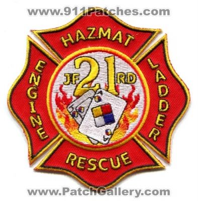 Jacksonville Fire and Rescue Department Station 21 (Florida)
Scan By: PatchGallery.com
Keywords: jfrd & dept. company engine ladder haz-mat hazmat