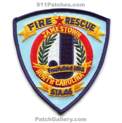 Jamestown Fire Rescue Department Station 46 Patch (North Carolina)
Scan By: PatchGallery.com
Keywords: dept. sta. founded 1816