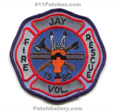 Jay Volunteer Fire Rescue Department Patch (Vermont)
Scan By: PatchGallery.com
Keywords: vol. dept. 1980