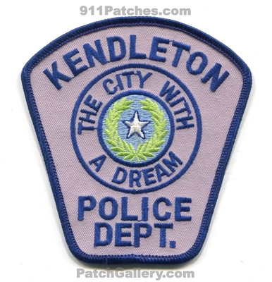 Kendleton Police Department Patch (Texas)
Scan By: PatchGallery.com
Keywords: dept. the city with a dream
