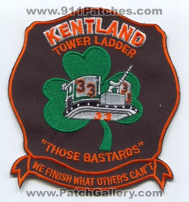 Kentland Fire Department Tower Ladder 33 Patch (Maryland)
Scan By: PatchGallery.com
Keywords: dept. tl company co. station those bastards we finish what others cant