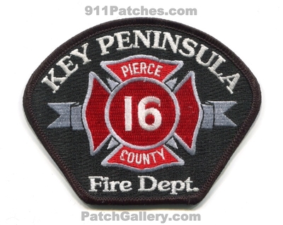 Key Peninsula Fire Department Pierce County District 16 Patch (Washington)
Scan By: PatchGallery.com
Keywords: dept. co. dist. number no. #16