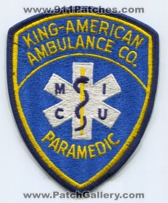 King-American Ambulance Company MICU Paramedic (California)
Scan By: PatchGallery.com
Keywords: ems co.