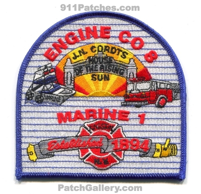Kingston Fire Department Engine 8 Marine 1 Patch (New York)
Scan By: PatchGallery.com
Keywords: dept. company co. station jn j.n. cordts house of the rising sun established 1894