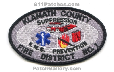 Klamath County Fire District Number 1 Patch (Oregon)
Scan By: PatchGallery.com
Keywords: co. dist. no. #1 department dept. suppression ems prevention