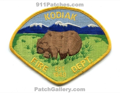 Kodiak Fire Department Patch (Alaska)
Scan By: PatchGallery.com
Keywords: dept. est. 1940