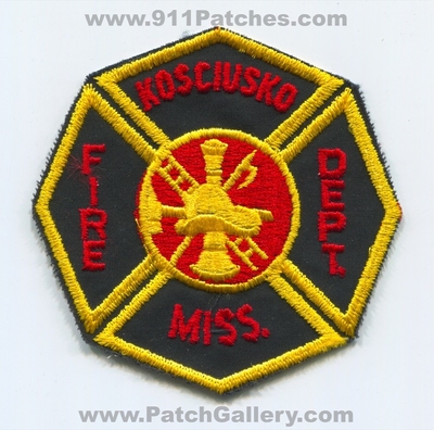 Kosciusko Fire Department Patch (Mississippi)
Scan By: PatchGallery.com
Keywords: dept. miss.