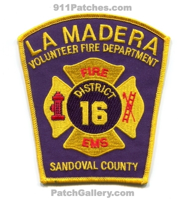 La Madera Volunteer Fire Department District 16 Sandoval County Patch (New Mexico)
Scan By: PatchGallery.com
Keywords: vol. dept. dist. number no. #16 co. ems