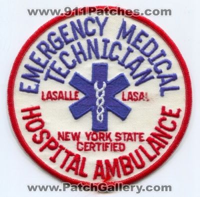 La Salle Hospital Ambulance EMT Patch (New York)
Scan By: PatchGallery.com
Keywords: ems lasalle state certified emergency medical technician