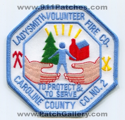 Ladysmith Volunteer Fire Company Number 2 Patch (Virginia)
Scan By: PatchGallery.com
Keywords: vol. co. no. #2 department dept. caroline county