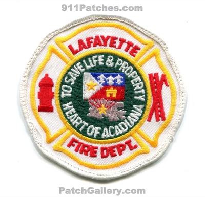 Lafayette Fire Department Patch (Louisiana)
Scan By: PatchGallery.com
Keywords: dept. to save life & property heart of acadiana