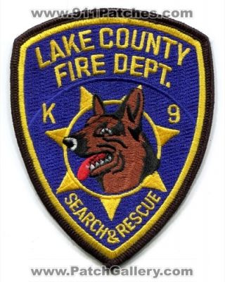 Lake County Fire Department Search and Rescue K9 (Florida)
Scan By: PatchGallery.com
Keywords: dept. k-9 & sar
