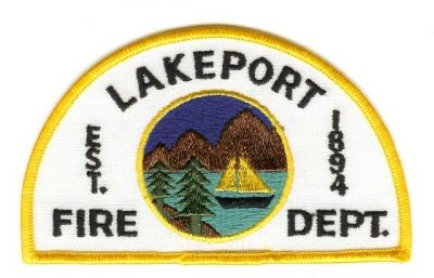 Lakeport Fire Dept
Thanks to PaulsFirePatches.com for this scan.
Keywords: california department