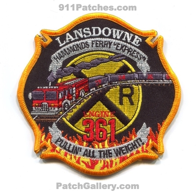 Lansdowne Fire Department Engine 361 Patch (Maryland)
Scan By: PatchGallery.com
Keywords: dept. company co. station hammonds ferry express railroad rr train pullin all the weight