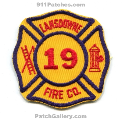 Lansdowne Fire Company 19 Patch (Pennsylvania)
Scan By: PatchGallery.com
Keywords: co. department dept.