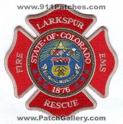 Larkspur Fire Protection District Patch (Colorado)
[b]Scan From: Our Collection[/b]
Keywords: prot. dist. department dept. ems rescue