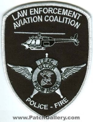 Law Enforcement Aviation Coalition Police Fire (Illinois)
Scan By: PatchGallery.com
Keywords: leac department dept. ems helicopter sheriffs valor from above