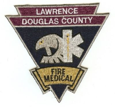 Lawrence Douglas County Fire Medical
Thanks to PaulsFirePatches.com for this scan.
Keywords: kansas