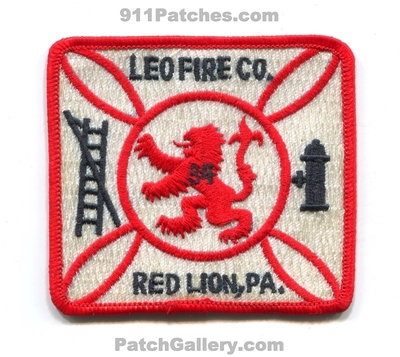 Leo Fire Company Red Lion Patch (Pennsylvania)
Scan By: PatchGallery.com
Keywords: co. department dept.