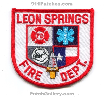Leon Springs Fire Department Patch (Texas)
Scan By: PatchGallery.com
Keywords: dept. fd