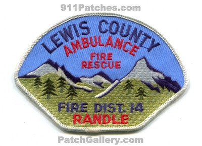 Lewis County Fire District 14 Randle Patch (Washington)
Scan By: PatchGallery.com
Keywords: co. dist. number no. #14 department dept. rescue ambulance