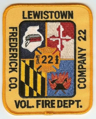 Lewistown Vol Fire Dept
Thanks to PaulsFirePatches.com for this scan.
Keywords: maryland volunteer department frederick county company 22