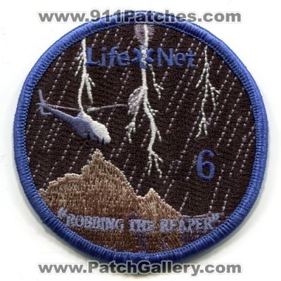 LifeNet 6 Patch (Arizona)
[b]Scan From: Our Collection[/b]
[b]Patch Made By: 911Patches.com[/b]
Keywords: ems air medical helicopter ambulance robbing the reaper