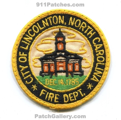 Lincolnton Fire Department Patch (North Carolina)
Scan By: PatchGallery.com
Keywords: city of dept. dec 14, 1785