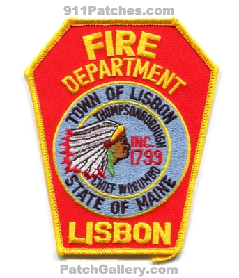 Lisbon Fire Department Patch (Maine)
Scan By: PatchGallery.com
Keywords: town of dept. thompsonborough chief worumbo inc. 1799