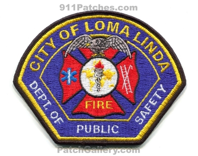 Loma Linda Department of Public Safety Fire Patch (California)
Scan By: PatchGallery.com
Keywords: city of dept. dps d.p.s.