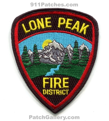 Lone Peak Fire District Patch (Utah)
Scan By: PatchGallery.com
Keywords: dist. department dept.