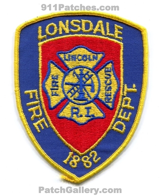 Lonsdale Fire Rescue Department Lincoln Patch (Rhode Island)
Scan By: PatchGallery.com
Keywords: dept. 1882