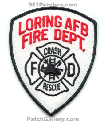 Loring Air Force Base AFB Crash Fire Rescue Department USAF Military Patch (Maine)
Scan By: PatchGallery.com
Keywords: dept. arff aircraft airport firefighter firefighting
