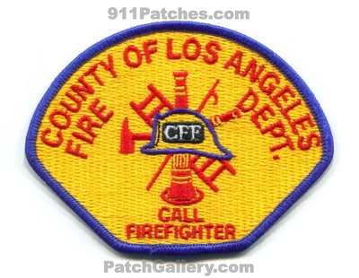 Los Angeles County Fire Department Call Firefighter Patch (California)
Scan By: PatchGallery.com
Keywords: co. of dept. lacofd l.a.co.f.d. cff