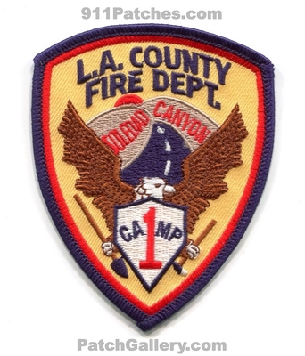Los Angeles County Fire Department Camp 1 Patch (California)
Scan By: PatchGallery.com
Keywords: co. of dept. lacofd l.a.co.f.d. company station forest wildfire wildland soledad canyon