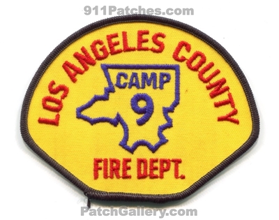 Los Angeles County Fire Department Camp 9 Patch (California)
Scan By: PatchGallery.com
Keywords: co. of dept. lacofd l.a.co.f.d. company station forest wildfire wildland