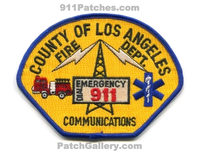 Los Angeles County Fire Department Communications 911 Patch (California)
Scan By: PatchGallery.com
Keywords: co. dept. lacofd l.a.co.f.d. dispatcher