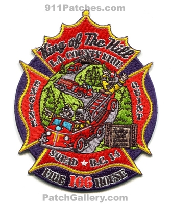 Los Angeles County Fire Department Station 106 Patch (California)
Scan By: PatchGallery.com
Keywords: co. of dept. lacofd l.a.co.f.d. engine quint squad battalion chief bc 14 company king of the hill house