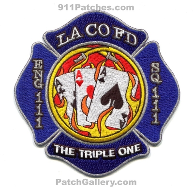 Los Angeles County Fire Department Station 111 Patch (California)
Scan By: PatchGallery.com
Keywords: Co. of Dept. LACoFD L.A.Co.F.D. Engine Squad Eng111 Sq111 Company the triple one