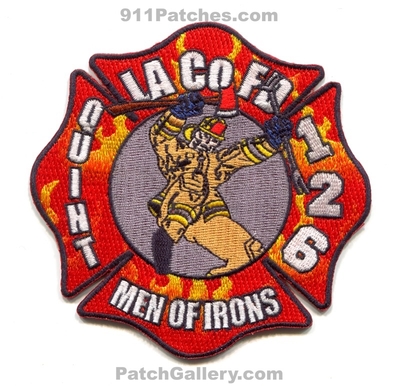 Los Angeles County Fire Department Station 126 Patch (California)
Scan By: PatchGallery.com
Keywords: co. of dept. lacofd l.a.co.f.d. quint company men of irons