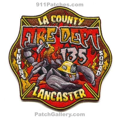 Los Angeles County Fire Department Station 135 Patch (California)
Scan By: PatchGallery.com
Keywords: Co. of Dept. LACoFD L.A.Co.F.D. Engine Squad Company Lancaster