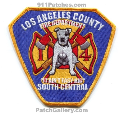 Los Angeles County Fire Department Station 14 Patch (California)
Scan By: PatchGallery.com
Keywords: co. of dept. lacofd l.a.co.f.d. company "it aint easy kid" dog south central