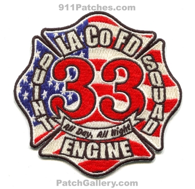 Los Angeles County Fire Department Station 33 Patch (California)
Scan By: PatchGallery.com
Keywords: co. of dept. lacofd l.a.co.f.d. engine quint squad company all day night