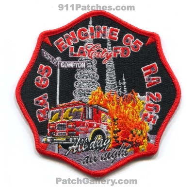 Los Angeles City Fire Department Station 65 Patch (California)
Scan By: PatchGallery.com
Keywords: dept. lafd l.a.f.d. company co. engine ra 65 ra 265 all day all night compton